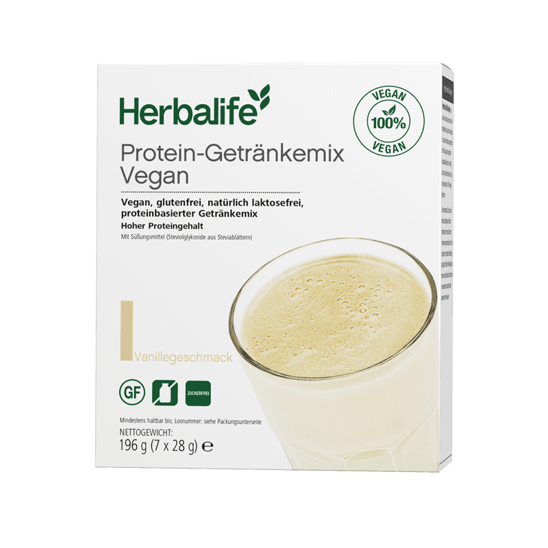 Protein-Getränkemix Vegan Vanillegeschmack,
7 Portionspackungen